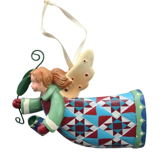 Vintage 2004 Ranger Int'l Gardening Folk Art Angel Ornament Watering Can & Vine - Picture 1 of 10